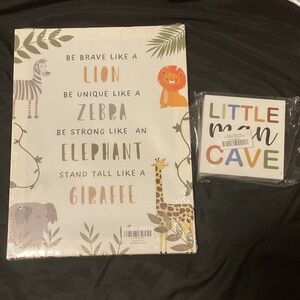 Animal Themed Nursery Wall Art Set - Little Man Cave - Baby